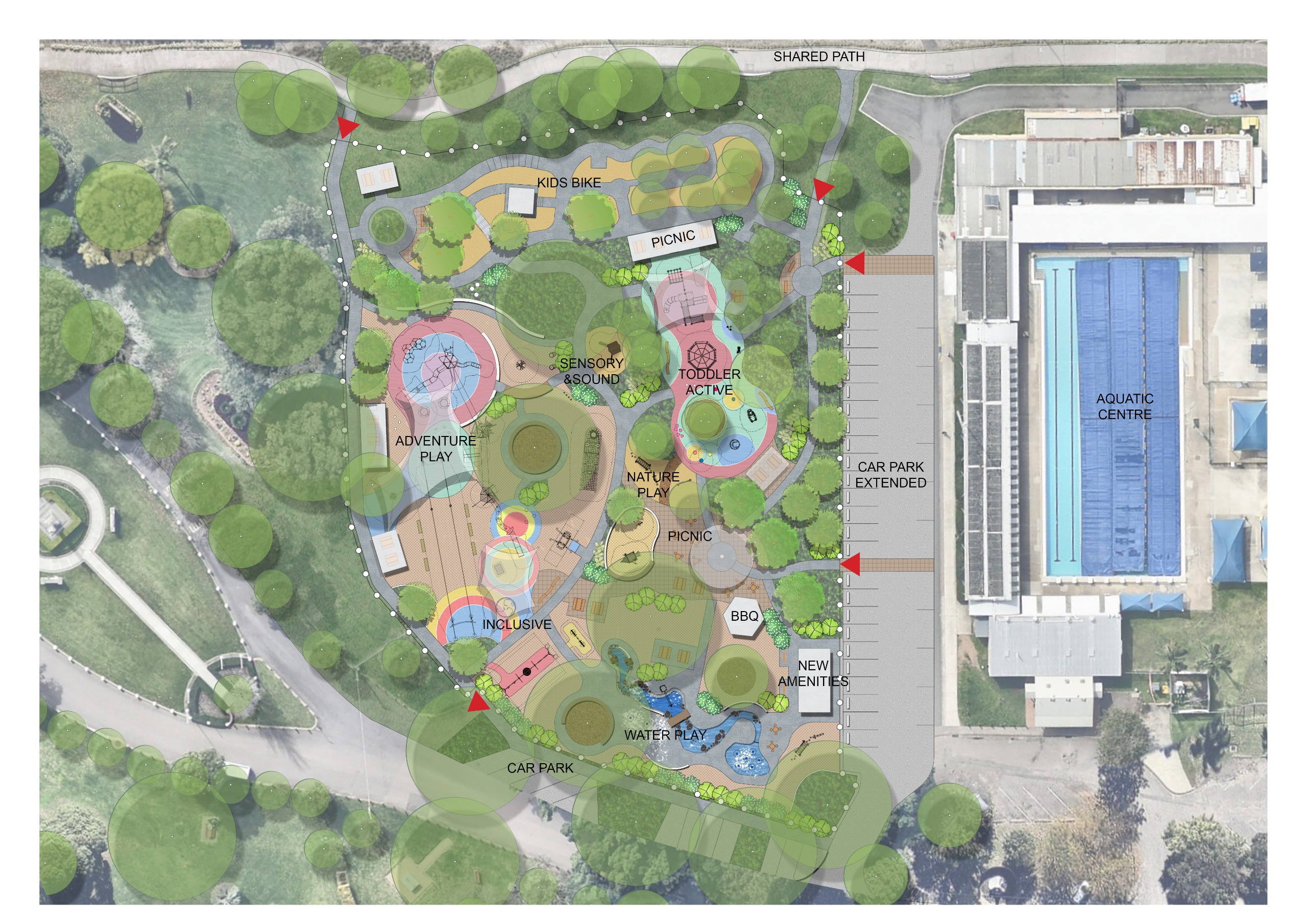Updated concept design for the Maitland Park Playspace